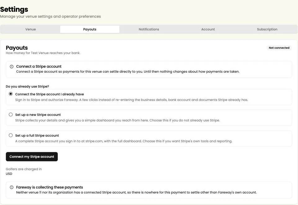 Payouts: three ways to connect Stripe